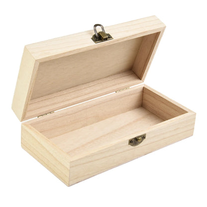 1pc Wooden Storage Box With Metal Retro Buckle Household Supplies Storage Tools Organizers Natural/Light/Dark 20cmx10cmx6cm