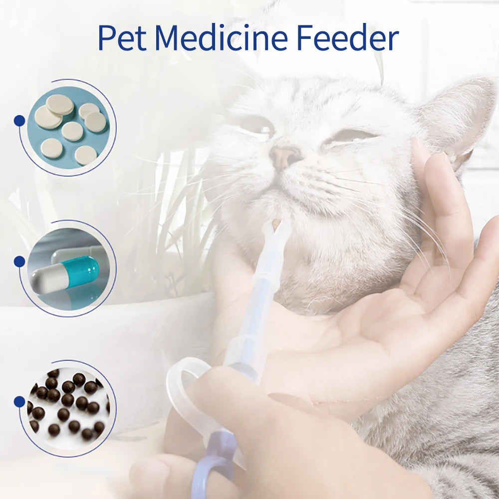 Pet Medicine Syringe Tablet Pill Gun Pills Capsule Push Dispenser Medicine Water Milk Injection Needle Dog Cat Puppy Feeder Kit