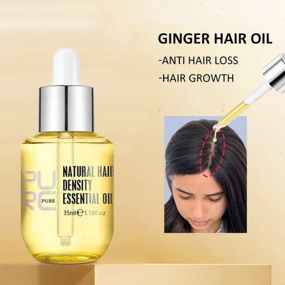 PURC Fast Hair Growth for Men Women Hair Oil Care Ginger Anti Hair Loss Scalp Treatment Grow Serum Products Beauty Health 35ml