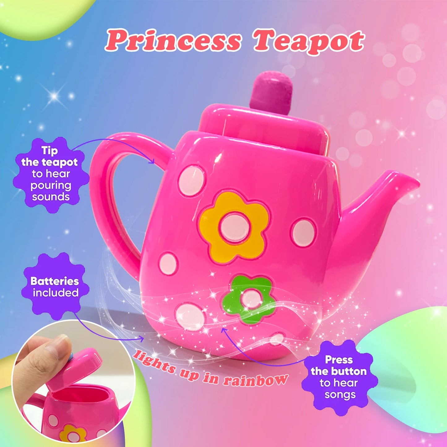 Tea Set for Little Girls, Tea Party Set, Tea Set for Toddlers Including Kettle, Cookies, Kids Play Food, Boys Girls Gifts