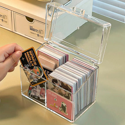 Compartment Flip Box Acrylic Transparent Display Box Blind Box Card New Photocard Storage Box Photo Card Organizer