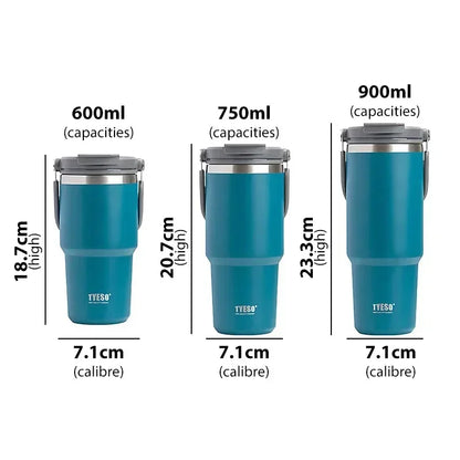 Stainless Steel Thermos Bottle Tyeso Coffee Cup Portable Insulation Cold And Hot Travel Fitness Mug Leakproof Vacuum Flask