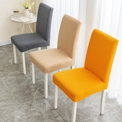 Twill Jacquard Dining Chair Cover Dustproof Elastic Soft  Seat Covers Seat Slipcover Suitable for Kitchen Room Living Home Decor