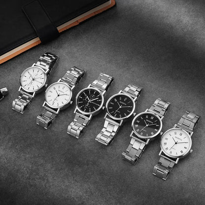 Casual Number Dial Quartz Watch Brand Steel Mesh Belt Watch for Men Round Business Wristwatches Luxury Clock Relogio Feminino