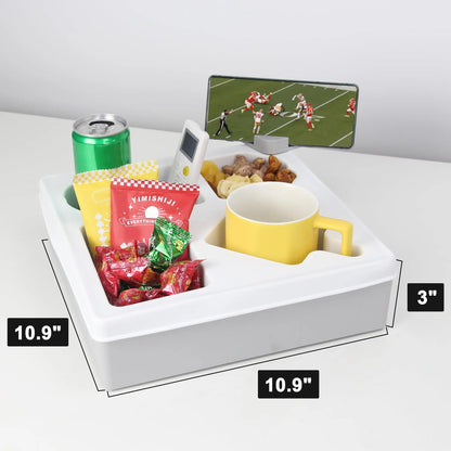 Couch Cup Holder Natural AntiSlip Silicone Sofa Armrest Tray Foldable Multifunctional Remote Control Holder Snack Tray For Home