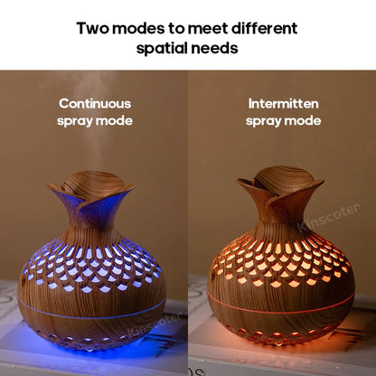 Wood Grain Humidifier 300ml USB Aroma Diffuser Atomizer USB Household Humidifier Hydrating Instrument Desktop Humidifier