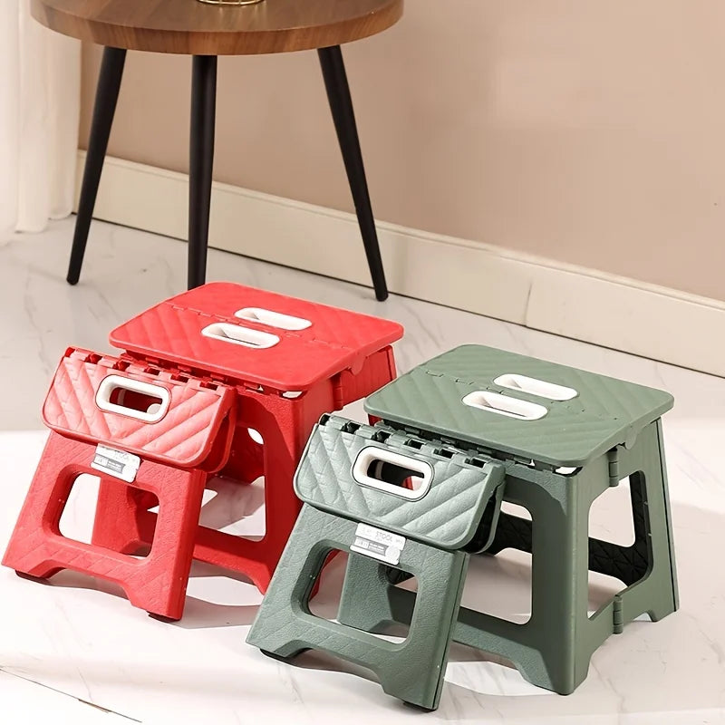 1pc Adult Children Portable Folding Stool Thickened Plastic Saddle Chair For Outdoor Activities And Fishing