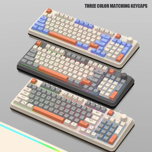 K82 Mechanical Keyboard Wired Compact PC Keyboard With Number Pad 94 Keys RGB Light Gaming Keyboards for Computer Laptop