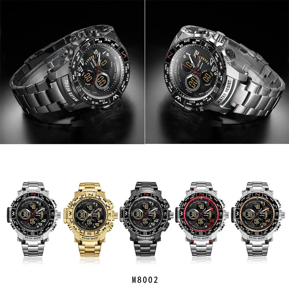 Men's Sport Watches Top Brand Luxury Steel Strap Digital Led Electronic Waterproof Wristwatch Military Clock Relogio Masculino