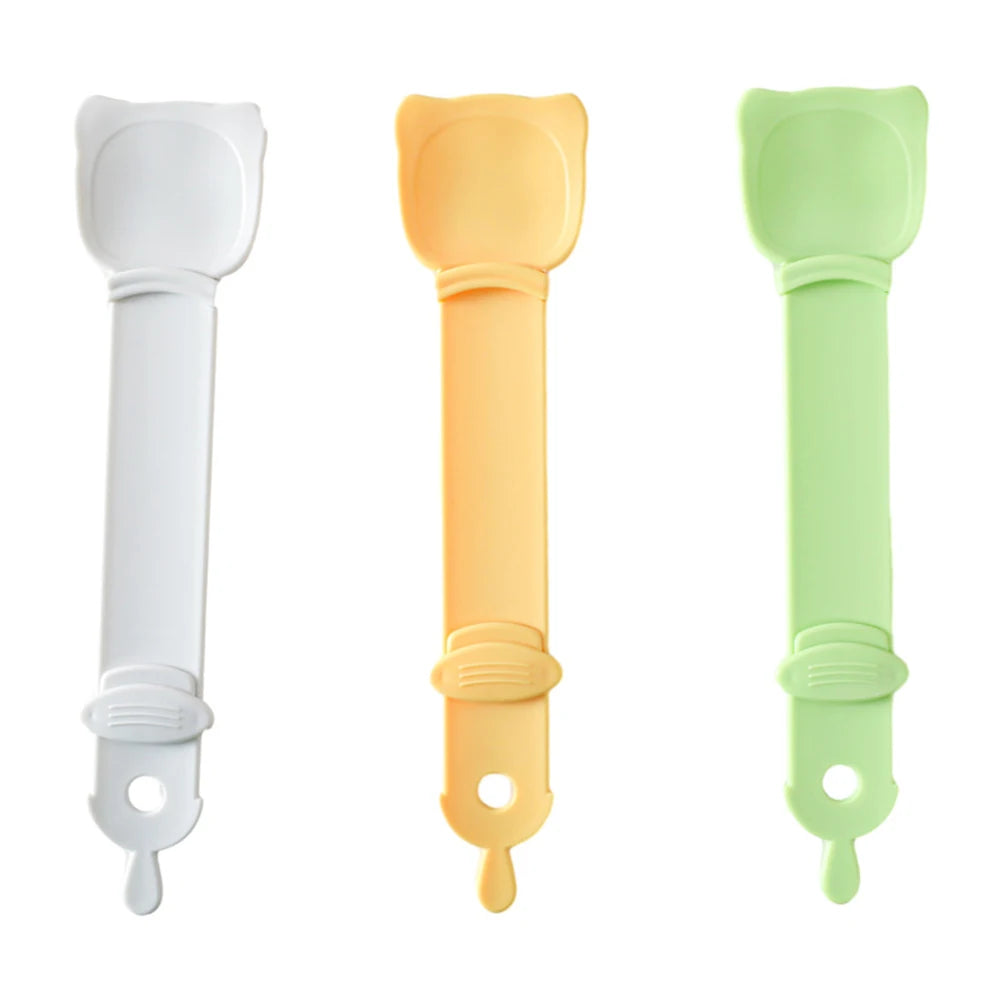 Cat Food Squeezing Feeding Spoon Pet Feeder Cat Strip Squeeze Spoon, Cat Snack Spoon for Lickable Wet Cat Pet Liquid