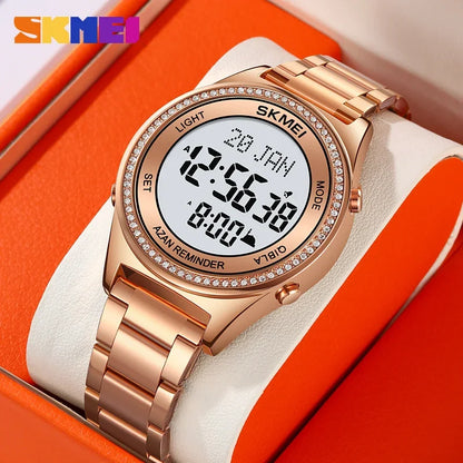 SKMEI Muslim Watch 2168 Men's Worship Electronic Watch Multi functional Night Light Prayer Reminder Men's Electronic Watch