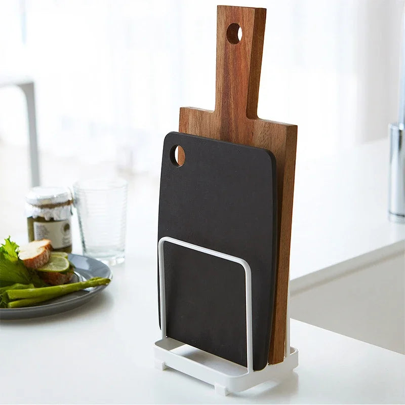 Layered Cutting Board Rack Kitchen Simple Solid Color Vertical Finishing Storage Drain Tray Dish Drying Shelf Sink Organizer