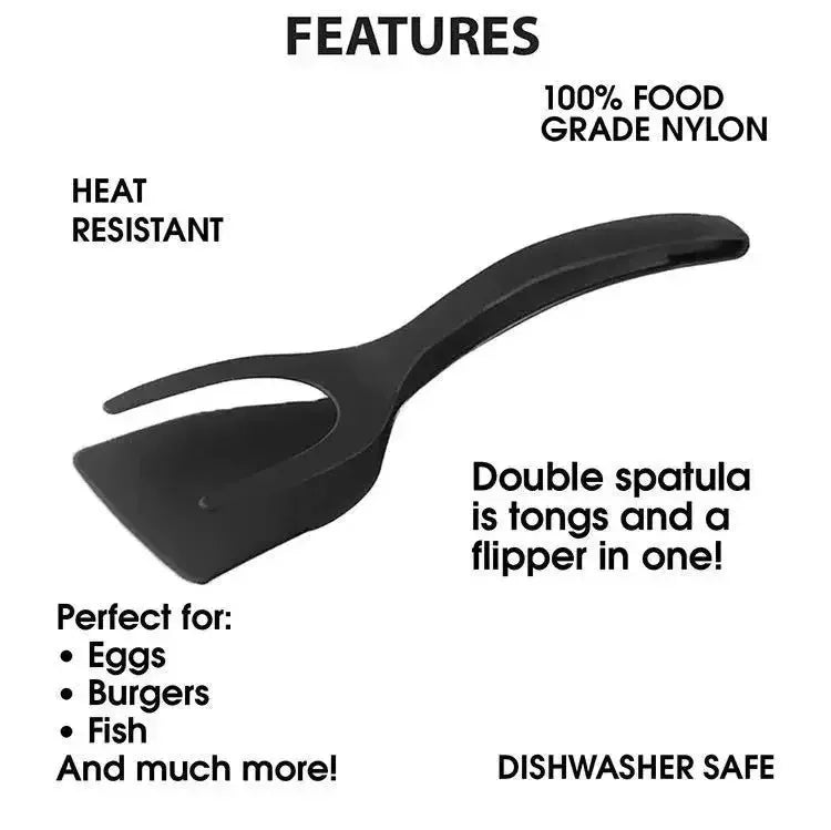 2 in 1 Kitchen Shovel Clip Cookware Bbq Silicone Handle Egg Turning Tongs Steak Spatula Tongs Pancake Fry Flipper Cooking Tools