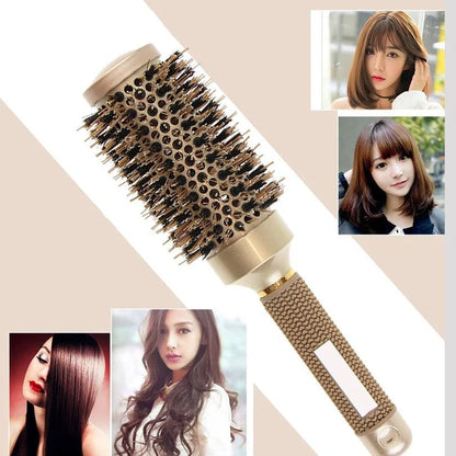 Roll Ionic Boar Bristles Hairdressing Brush For Blow Drying Hair Brush Round Ceramic Barrel Blowout Hair Styling Brush