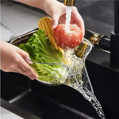 Washing Drain Basket Home Vegetable Basin Kitchen Washing Fruit Plate Multifunctional Cleaning Gadget Kitchen Drainage Basket