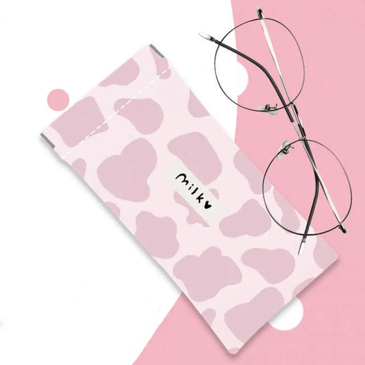 Multiple Color Options for Glasses Bag Glasses Case Cute Cartoon Cow Glasses Bag Portable Storage for Sunglasses Makeup