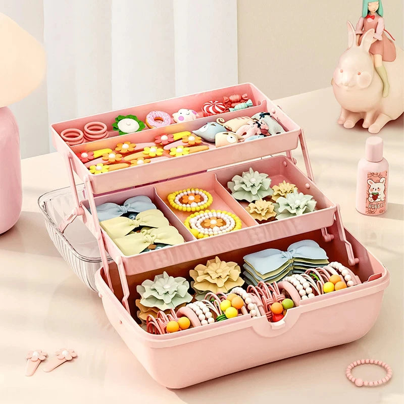 Multi-layer Hairpin Storage Box Cute Girls Jewellery Box Children's Hair Accessories Storage Box Toy Storage Box