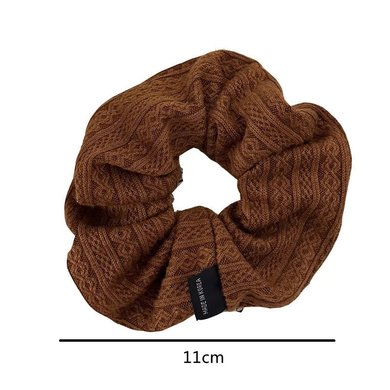 2024 Korea Fashion Knitted Wool Scrunchie Women Girls Elastic Hair Rubber Band Accessories Tie Hair Ring Rope Headdress Headwear