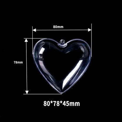 5Pcs Transparent Plastic Heart-shaped Love Candy Box Pouch Storage Birthday Wedding Christmas Decoration Baby Shower Party Gift