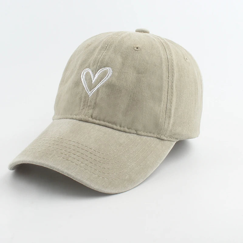 Fashion Outdoor Sport Baseball Caps For Men Women Love Heart Embroidery Snapback Cap Washed Cotton Dad Hat Golf Hiking cap