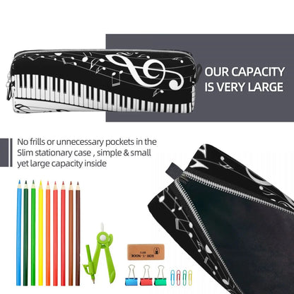 Minimalistic Piano Keyboard Pencil Cases Music Note Pencilcases Pen Holder for Student  Pencil Bags School Supplies Stationery