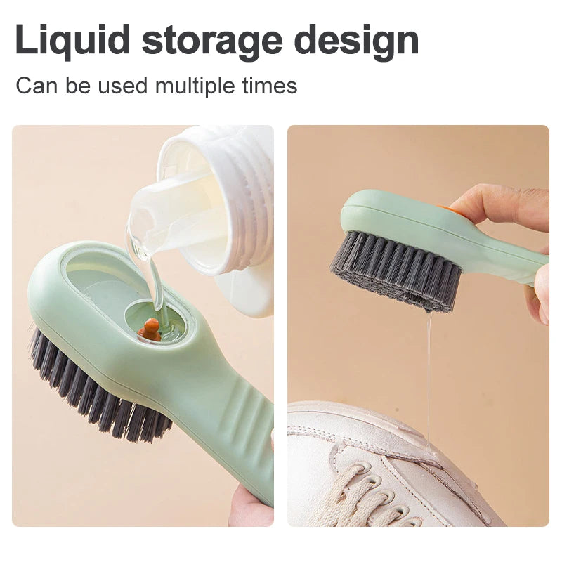 Cleaning Brush Soft Bristled Liquid Filled Up Wash Shoe Cleaning Tools Long Handle Clothes Brush Household Cleaning Tool