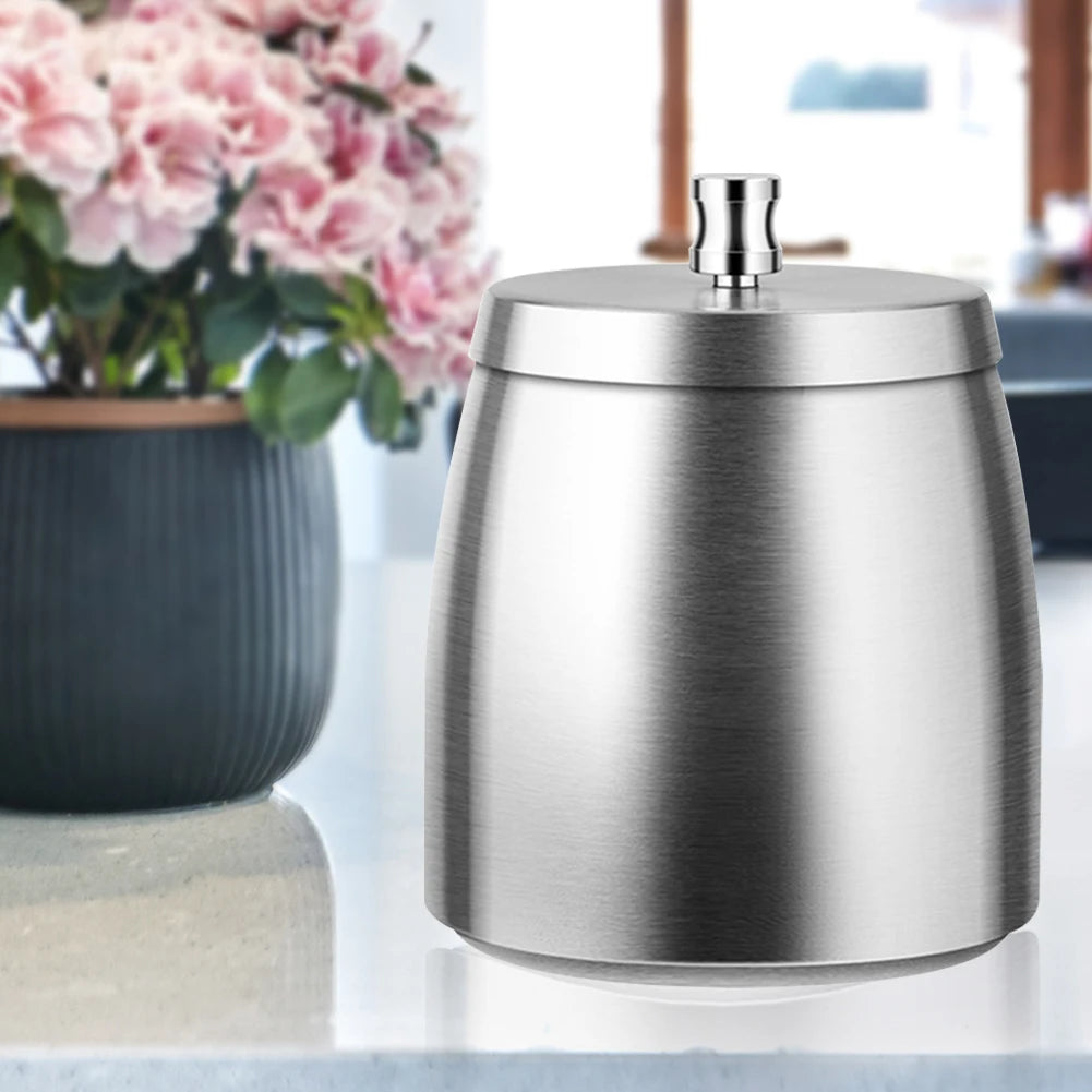 Stainless Steel Tabletop Ashtray Windproof with Lid Butt Bucket Odorless Ash Tray for Home/Office/Tabletop/Outside Patio/Balcony