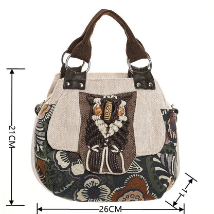 MOTAORA New Vintage Messenger Handbag Ladies Large Capacity Crossbody Tote Bags Women Chinese National Style Canvas Shoulder Bag