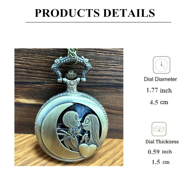 Retro Vintage Bronze Christmas Gift Pocket Watch Fashion Relogios with Necklace Chain Pendant  for Male Female  Clock