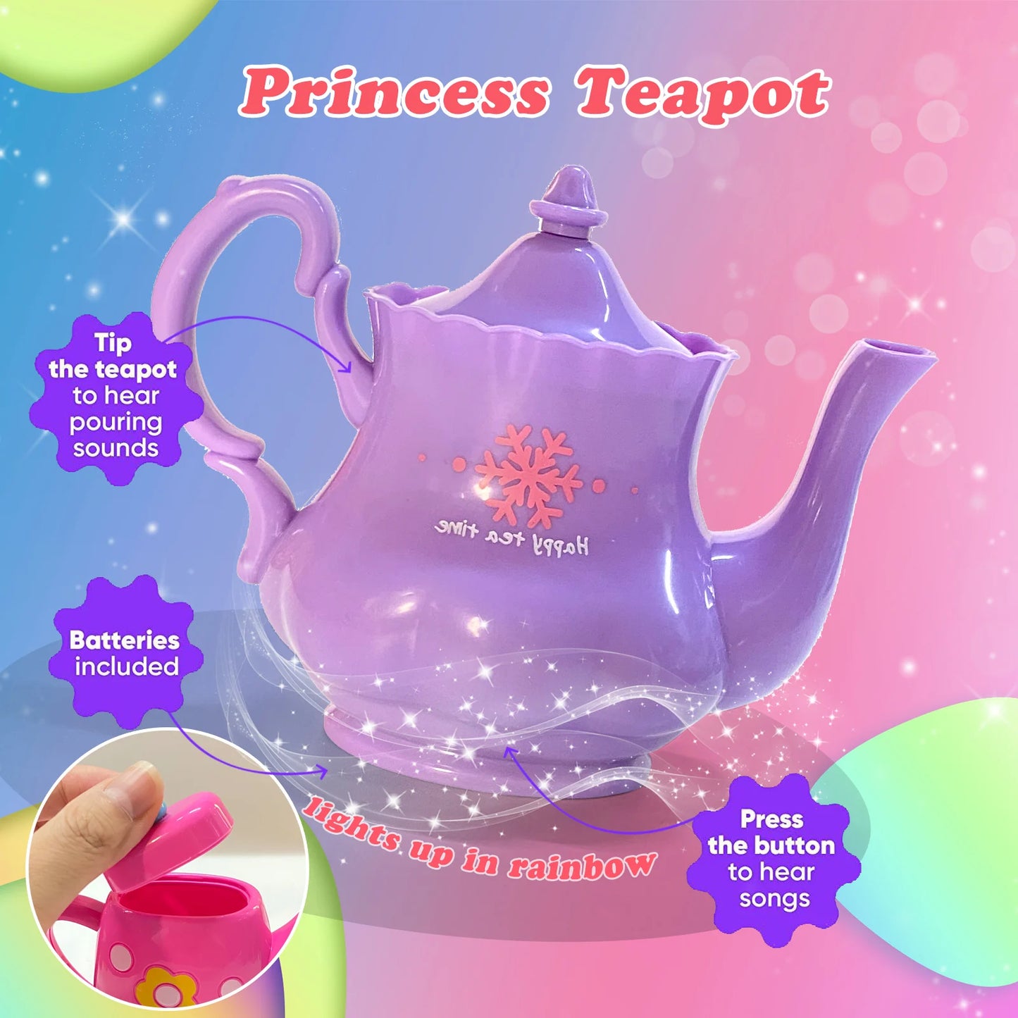 Tea Set for Little Girls, Tea Party Set, Tea Set for Toddlers Including Kettle, Cookies, Kids Play Food, Boys Girls Gifts