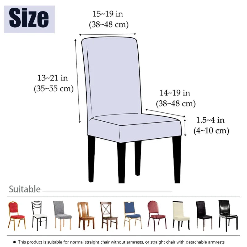 Twill Jacquard Dining Chair Cover Dustproof Elastic Soft  Seat Covers Seat Slipcover Suitable for Kitchen Room Living Home Decor