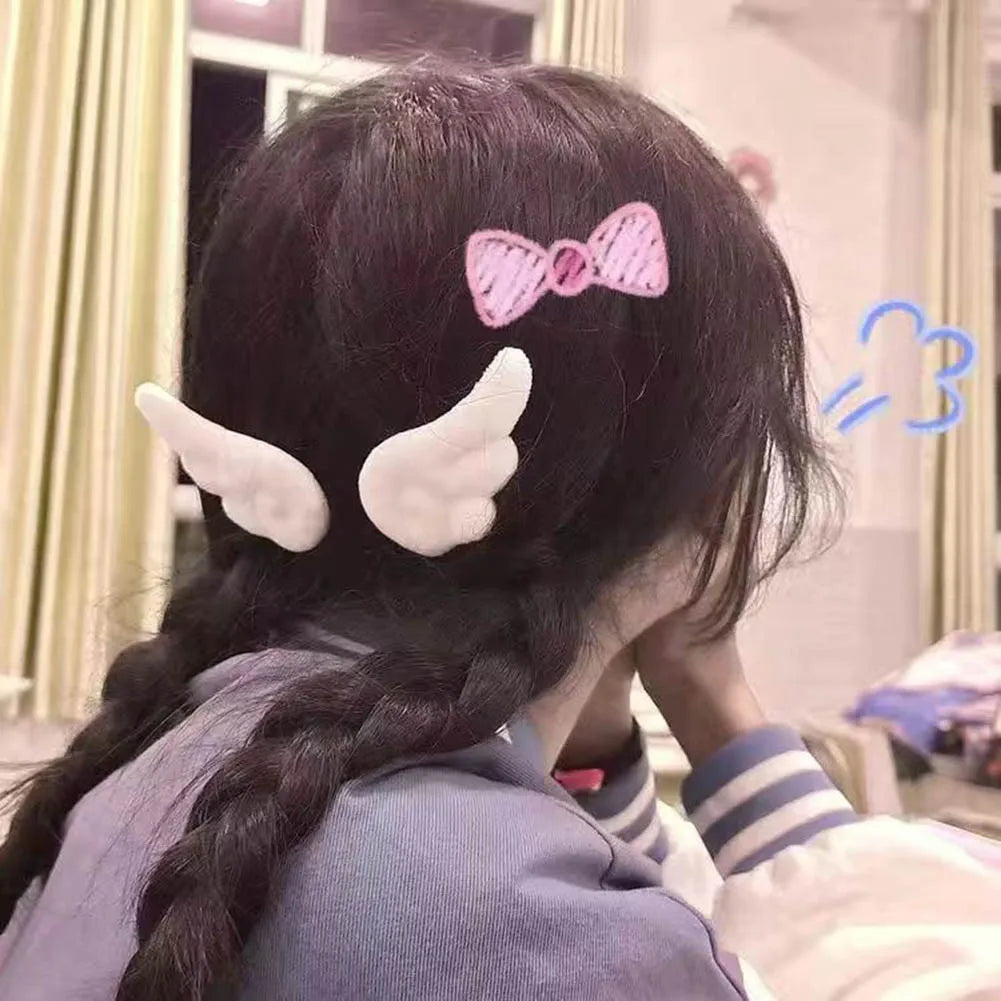 Super Cute Angel Wing Plush Hairpin Children Girl Hair Clip Accessories Barrettes Hairgrip Headdress Headwear Hairclip Ornaments