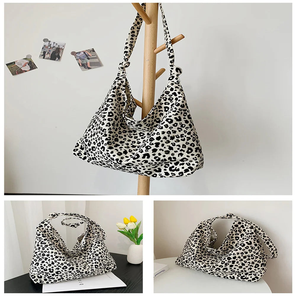 Female Bags Totes Luxury Designer Handbags For Women Shopping Canvas Ladies Fashion Casual Leopard Shoulder Shopper Women'S Bag