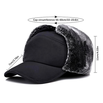 Thicken Winter Warm Hat Men Faux Fur Bomber Hat Ear Flap Cap Women Soft Thermal Bonnets Hats for Outdoor Fishing Skiing Cap Hats