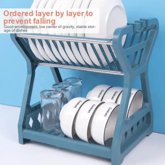 Dish Drying Rack Kitchen Supplies Dish Storage Drain Rack Multifunctional Double-Layer Dish Filter Rack Kichen Tools