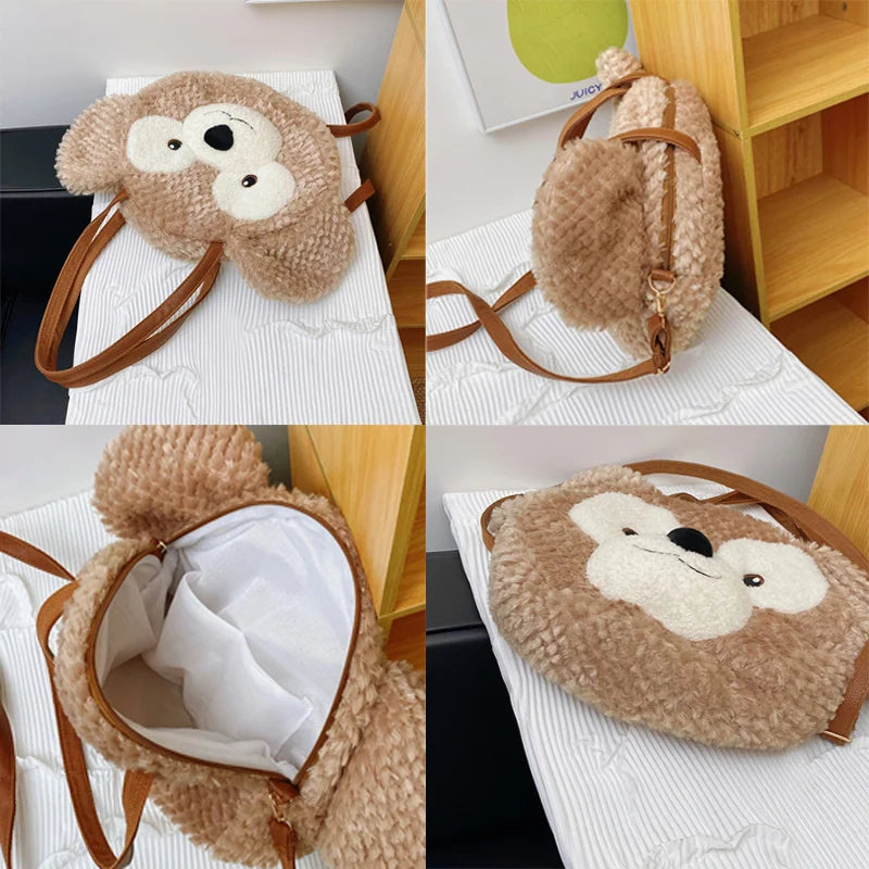 1pc Disney Duffy cute doll handbag, versatile shoulder bag, plush doll casual crossbody bag