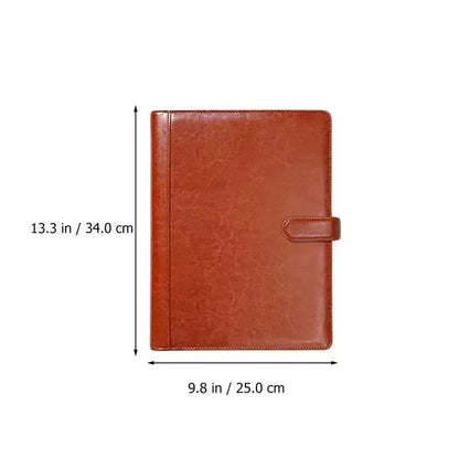 PU Leather Notebook Binder A4 Paper Budget Envelope Expanding File Folder Document Material Chic Loose Leaf Ring Office