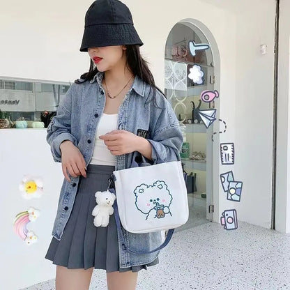 Large Female Tote Bag Canvas Fabric Shoulder Bag Women's 2022 Big Casual Canvas Bag Handbags for Women School Teenager Ladies