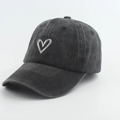 Fashion Outdoor Sport Baseball Caps For Men Women Love Heart Embroidery Snapback Cap Washed Cotton Dad Hat Golf Hiking cap