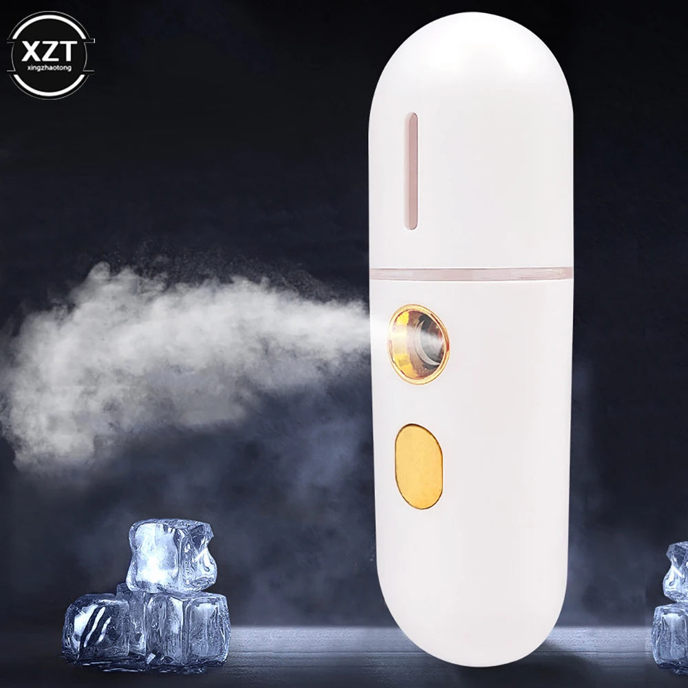 Handheld USB Hydrator Facial Humidifier Portable Beauty Hydrator USB Rechargeable Facial Steamer Skin Care Tool