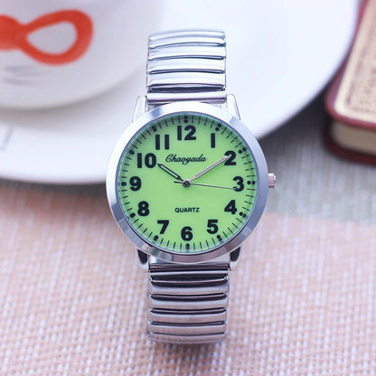 CYD Woman Man Couple Lovers Fuminous Face Digital Quality Watches Elastic Strap Stainless Steel Luminous Hands Electronic Watch