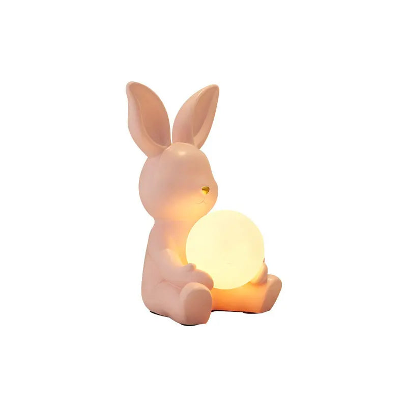 Wedding Table Lamp, Girl's Bedroom, Romantic Night Lamp, Creative and High end Cartoon Big Ear Rabbit Decoration