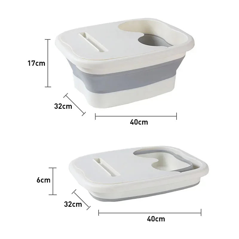 HQ Foldable Massage Footbath Bucket Soaking Bucket Folding Basin  Foot Bath Bucket Household Sauna Bathtub Pedicure Bath Bathtub