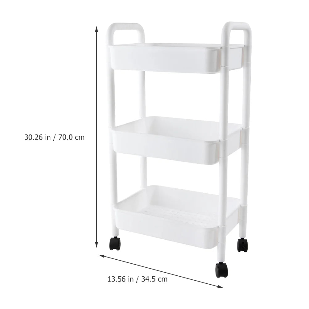 Plastic Movable with Handle Multi-Tier Rolling Cart Trolley Rolling Cart For Nursery Trolley Cart With Wheels Cart Organizer