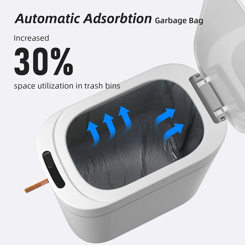 Joybos Smart Sensor Trash Can Home Electronic Trash Can Automatic Adsorption of Garbage Bags Kitchen Bathroom Living Room Supply