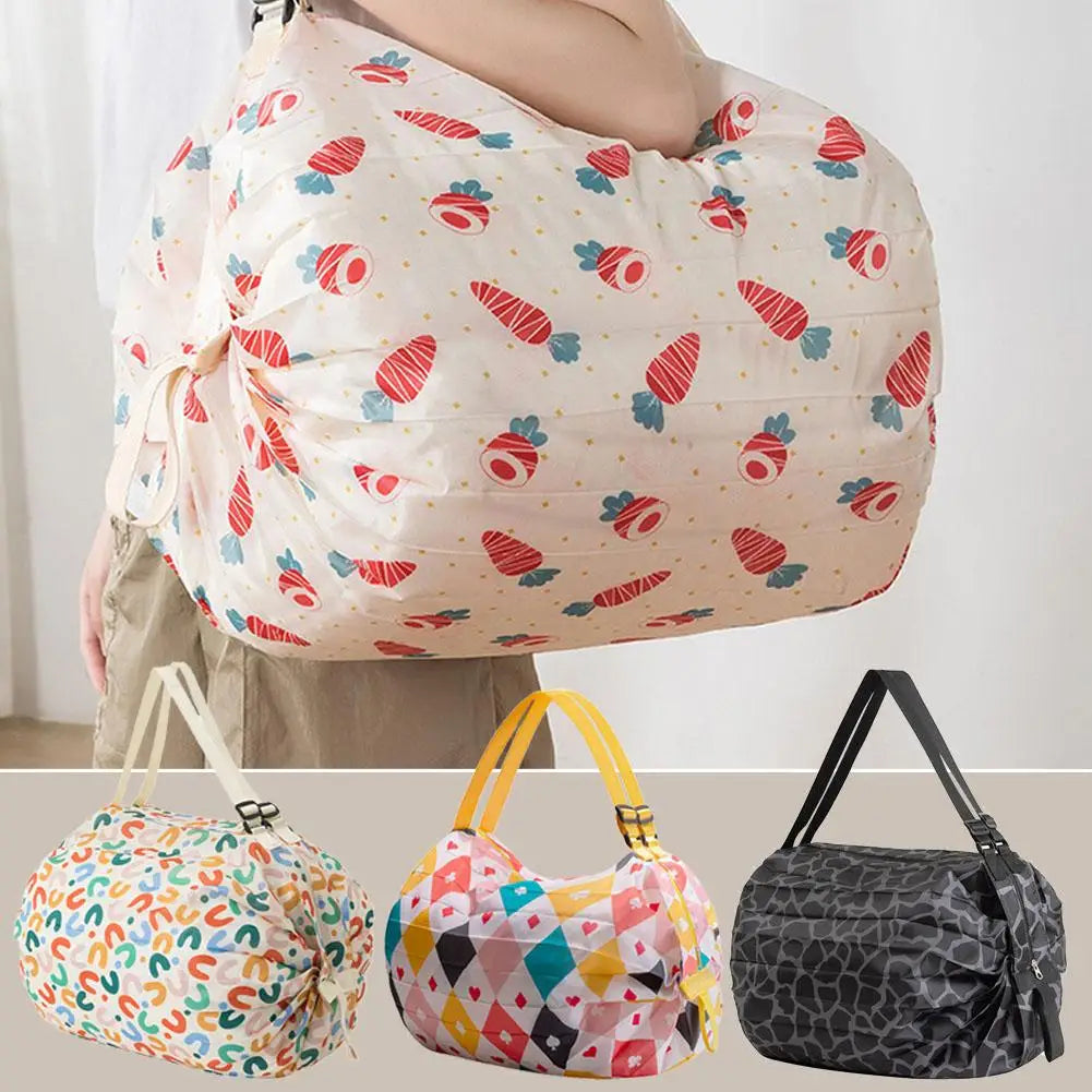 1Pcs Portable Big Folding Shopping Bag Eco-Friendly Handbag Reusable One Bag Storage Grocery Travel Foldable Bag Shoulder Y9Z4