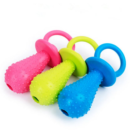 Pet Rubber Pacifier Dog Toy Interactive Rubber Soother Pet Dog Cat Puppy Elasticity Teeth Dog Chew Toys Tooth Cleaning Toy