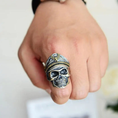 Vintage Ring Death Scythe Aggressive Skull Male Ring Jewelry Punk Hip Hop Muerte Fashion Father's Day Gift