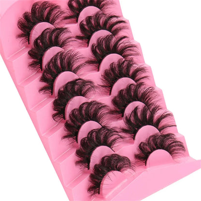 7 Pairs 3D Mink Lashes Bulk Russian Volume Fluffy Natural False Eyelashes Thick Dramatic Mink Eyelashes