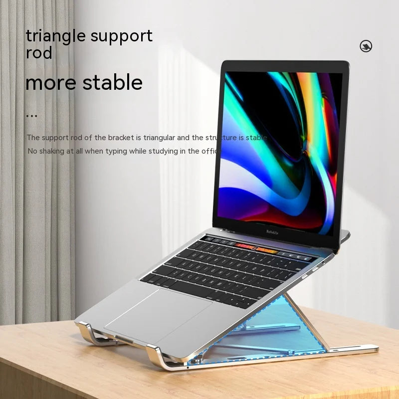 Aluminum Alloy Laptop Stand with Cooling Fan Lift Foldable Notebook Holder with Usb Splitter Hub Docking for Laptops Under 17 In